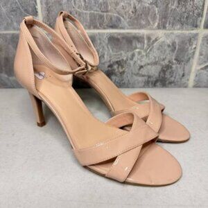 BP Ankle-Strap Open-Toe Heeled Sandals 7M Nude